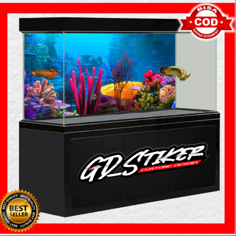 STICKER AQUARIUM / BACKGROUND AQUARIUM / WALLPAPER AQUARIUM UNDERWATER BISA CUSTOM / REQUEST