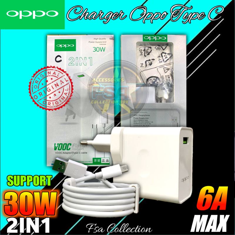 CHARGER/TC OPPO 30W TYPE C FAST CHARGER OPPO A33/A53/A54/RENO 2 By OPPO