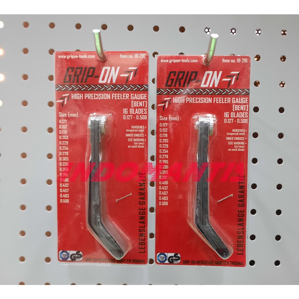 GRIP ON 18-216 FEELER 16 BLADES BENGKOK KUNCI STEL KLEP FEELER GAUGE 0.127 MM - 0.508 MM TERMURAH