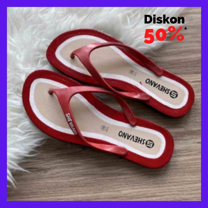 Obrall... Sandal Jepit Merk Shevano Cewek Kualitas Terbaik Bisa Cod