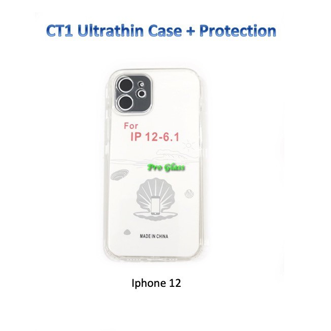 CT1 Iphone 12 / 12 PRO / 12 MINI / 12 PRO MAX Ultrathin Clear Silicone Case + Lens Protection