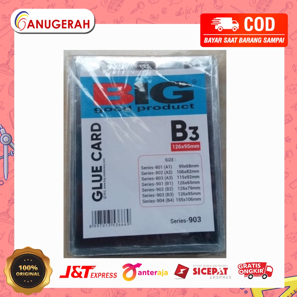 

BIG B3 903 KEPLEK NAMA / PLASTIK ID CARD BENING / TRANSPARAN (PACK)