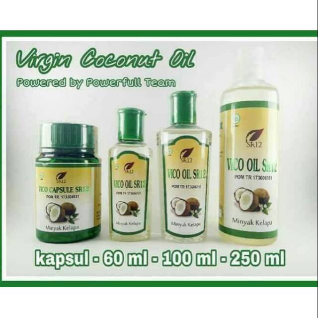 Vico Sr12 Virgin Coconut Oil 100ml Vico Kapsul Sr12 Suplemen Ibu Hamil Perawatan Wajah Tubuh Shopee Indonesia