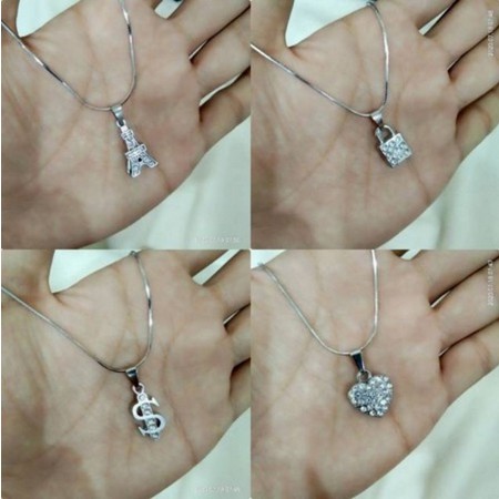 kalung Silver Perhiasan Kalung Silver Model LOVE Permata ( Import Anti Karat Xuping Untuk Dewasa )