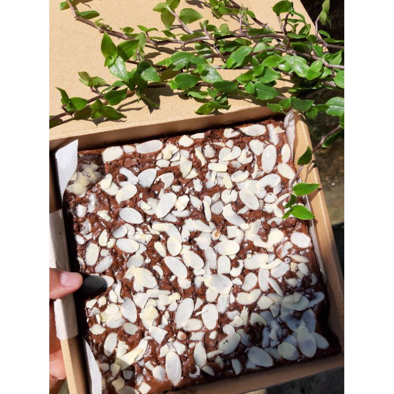 

Brownie Topping Almond ukuran 20x20