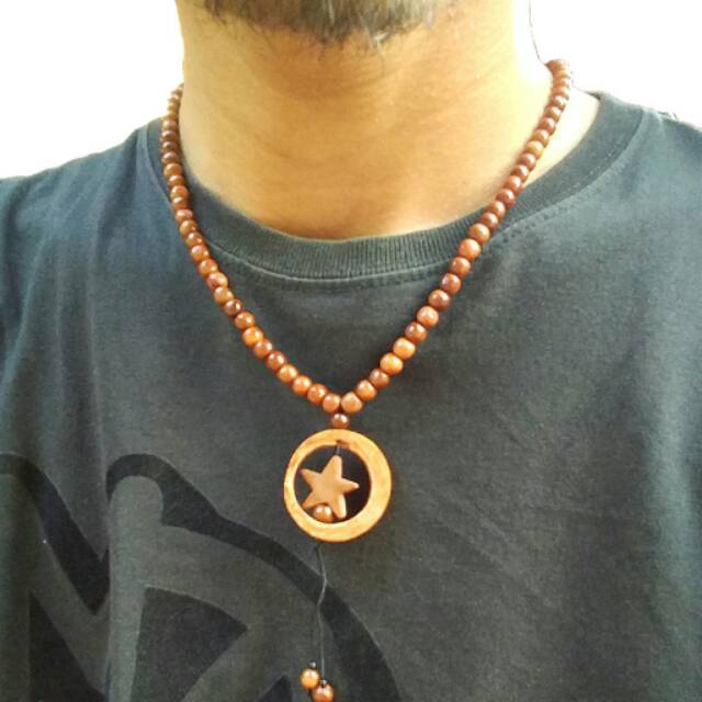 Kalung Pria Kokka Kaukah Kesehatan Liontin Bulan Bintang