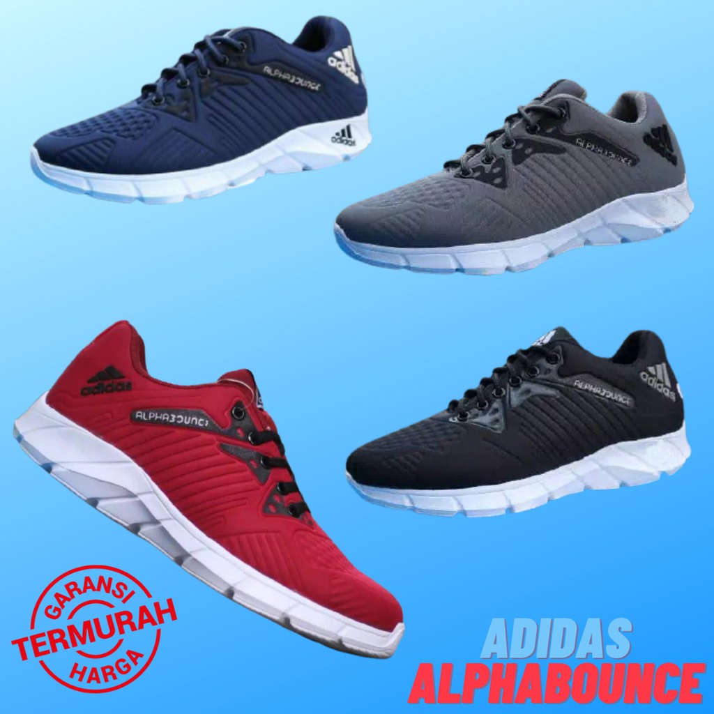 SSR - Sepatu Pria Adidas Alphabounce Sneakers Bertali Olahraga Jogging Sport Running Branded