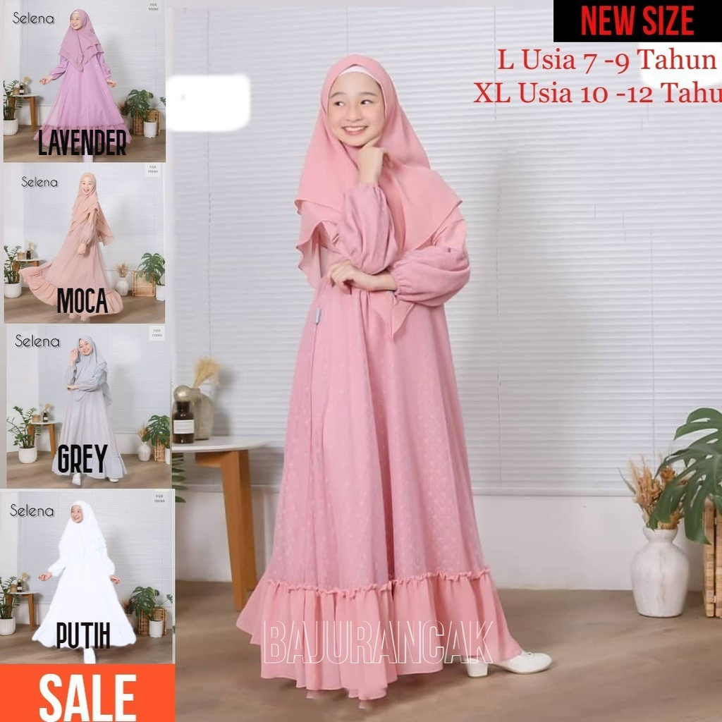 Baju Gamis Anak Perempuan Usian 10 12 Tahun Selena Kids Gamis Tiledot Anak Perempuan 2022 Pakaian Muslim Anak Cewew Gamis Syar'i anak Tanggung Kekinian