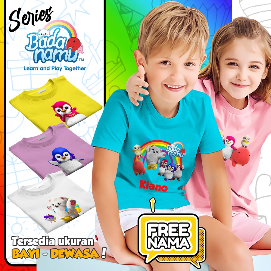 Baju Kaos ANAK DAN DEWASA BADANAMU COUPLE (FREE NAMA)