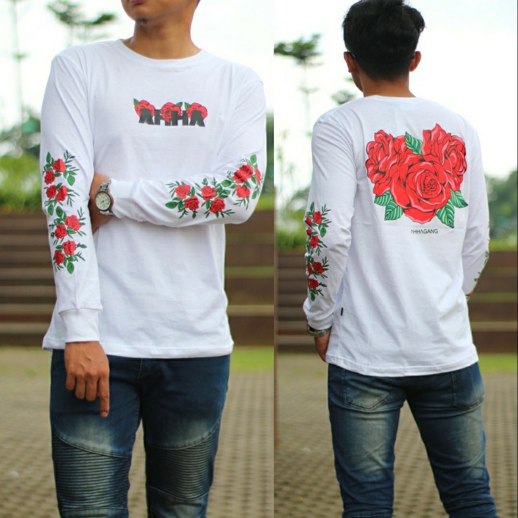 Kaos AHHA gank - baju AHHA Rose - Longsleeve AHHA Rose 01