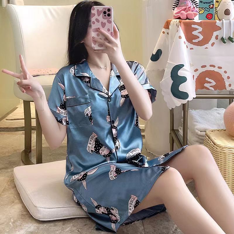 New Longgar Baju Tidur Piyama Lengan Pendek Seksi