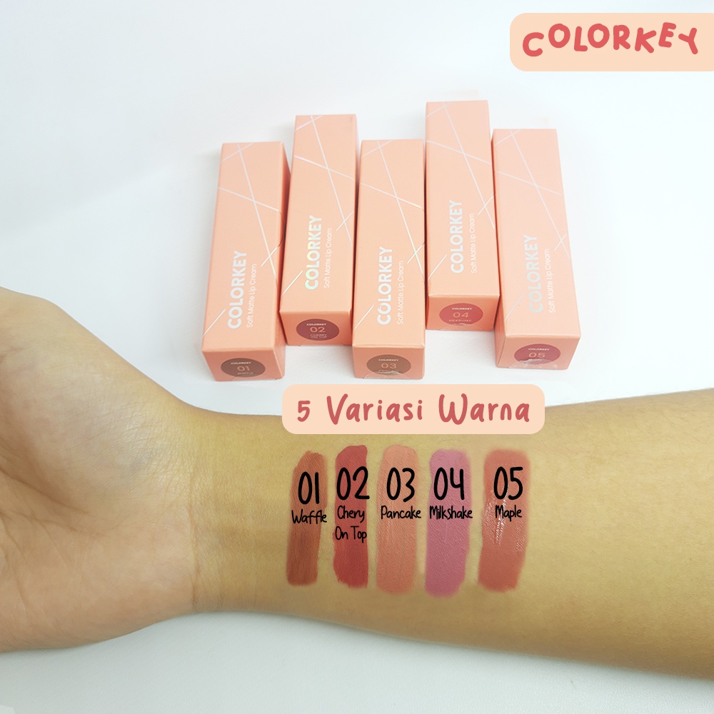 BPOM COLORKEY Soft Matte Lip Cream Lembut Tahan Lama Long Lasting Makeup Original