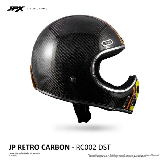 OFC JP Retro Carbon Cakil Full Face Never Grows Old Yellow Gloss