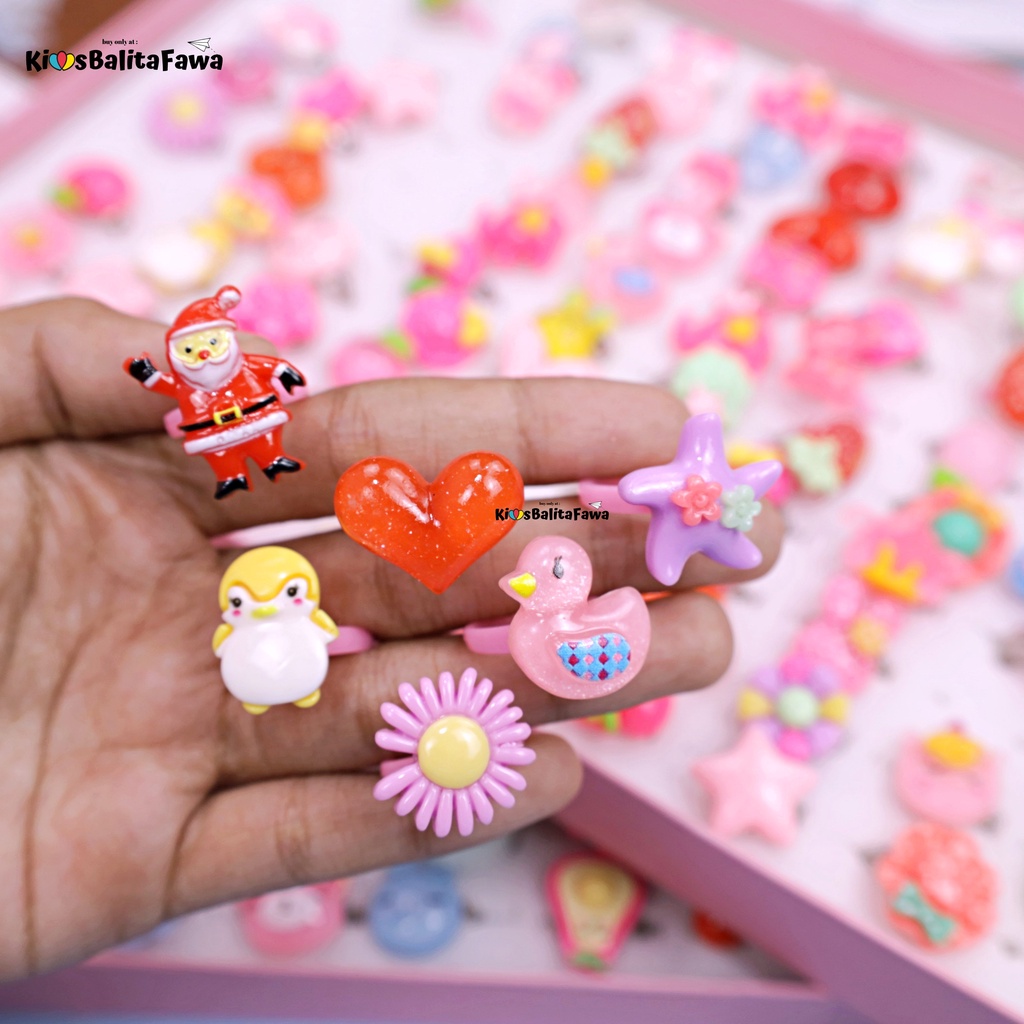 (SATUAN) Cincin Lucu Anak Perempuan 2-10 Tahun / Aksesoris Anak Perempuan Mainan Buat Anak kiosbalitafawa