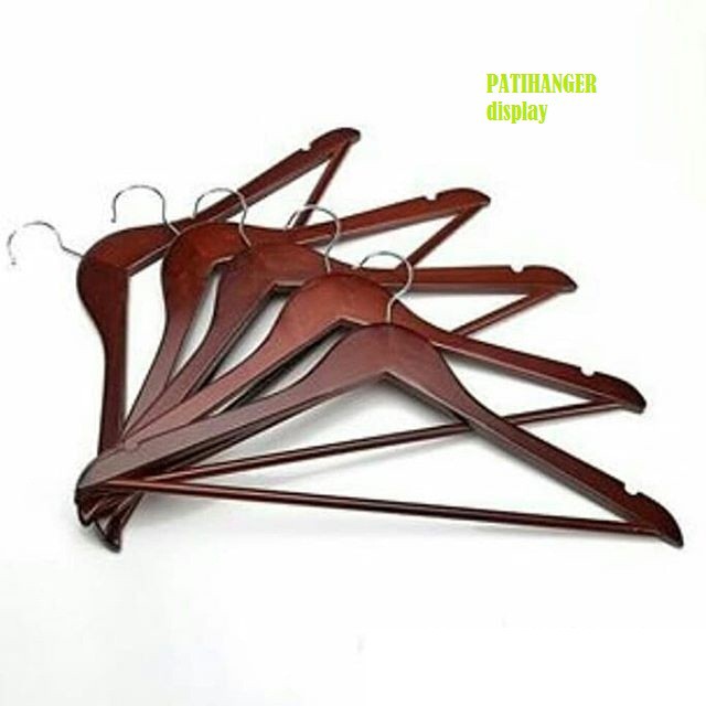 Hanger Kayu Palang Dewasa Warna Coklat Tua/Gantungan Kayu