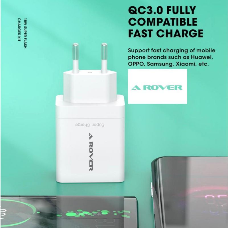 Charger Fast Charging《AROVER R02》Grosir / Cod - Free Kabel Data