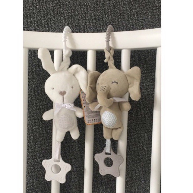 HANGING BUNNY GAJAH | mainan stroller bayi baby box | Teether Rattle Plush Toys Bayi | Gantungan Stroller Bayi