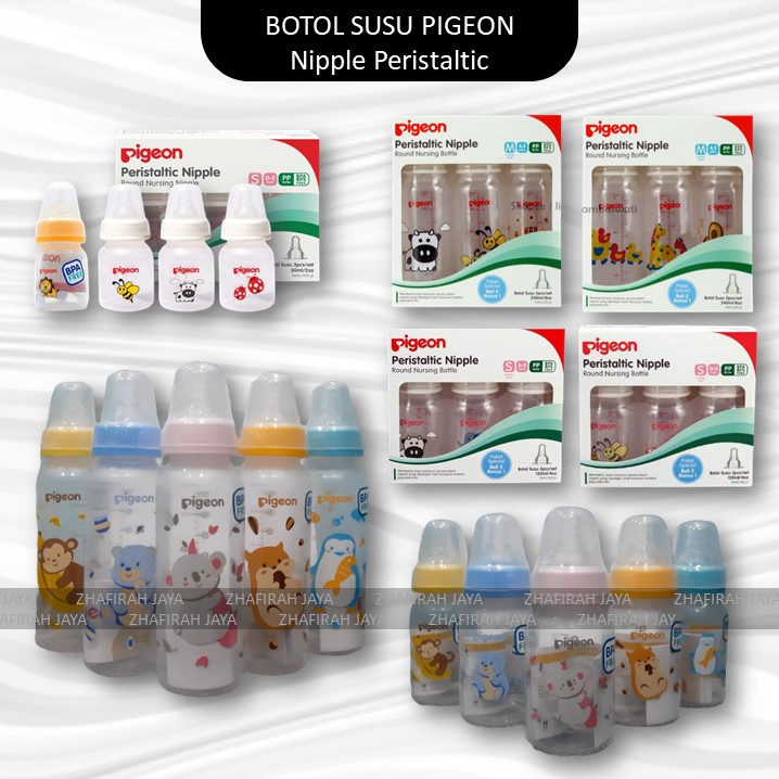 Botol Susu PIGEON Dot Peristaltic 50ml 120ml 240ml Anti Kolik – Bebas BPA, Aman untuk Bayi