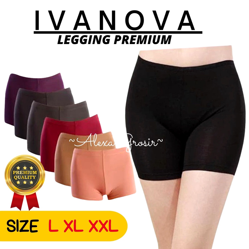 READY STOCK LEGGING WANITA PREMIUM IVANOVA PENDEK BIG SIZE L XL XXL BASIC BRAND PENDEK TRAINING SPORT