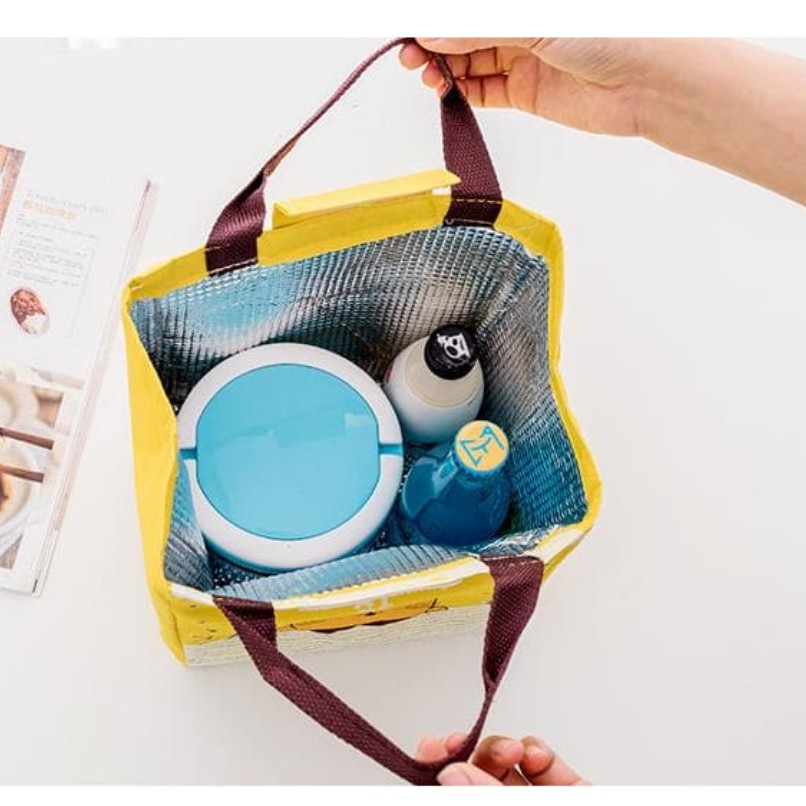 Lunch Bag Kotak Bekal Tas Bekal Lunch Box Penahan Panas Dingin Tempat Makanan Tupperware Unik D3D