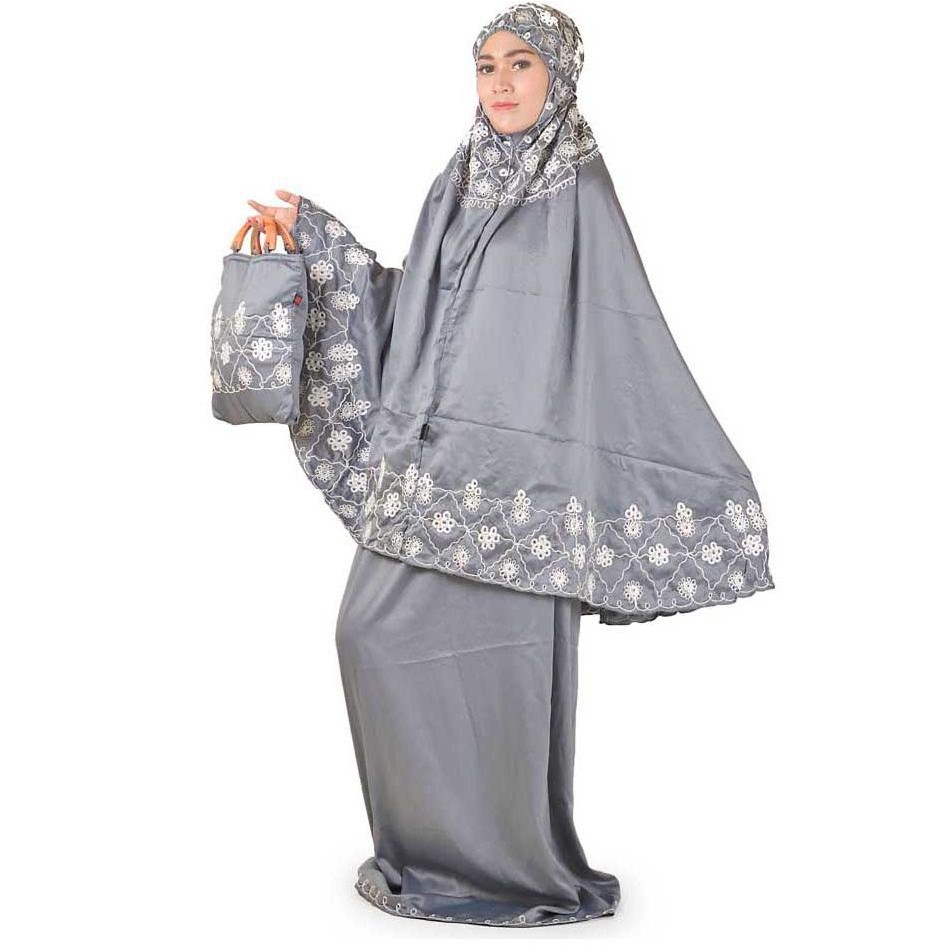 Mukena Cantik Java Seven ABU AS SATIN VELVET JS 1088