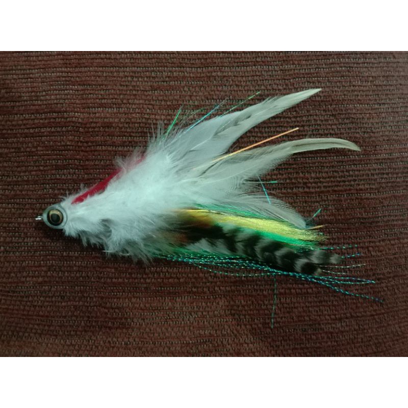 kotrekan modifikasi, kilap, benang sutra, benang, mutiara, bulu, kail no 4/0, warna random