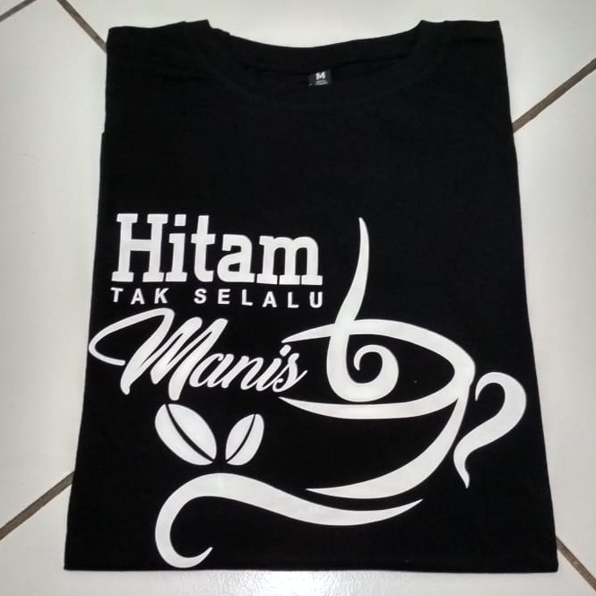 Kaos Kopi Lengan Pendek Hitam Baju Filosofi Kopi Hitam Manis Kata Kata Tumblr Slogan Motto Distro