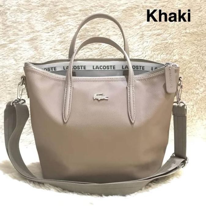 Barang Berkualitas Tas import branded wanita cewek nylon murah batam Lacoste tote Sling STOK