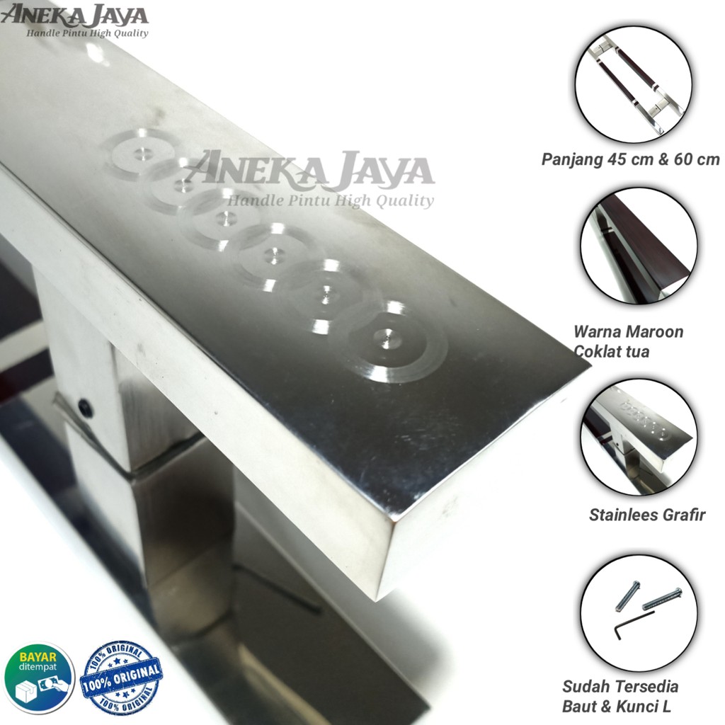 Handle Pintu rumah 45 cm &amp; 60 cm baut tembus / Tarikan Pintu rumah / Pegangan Pintu rumah minimalis