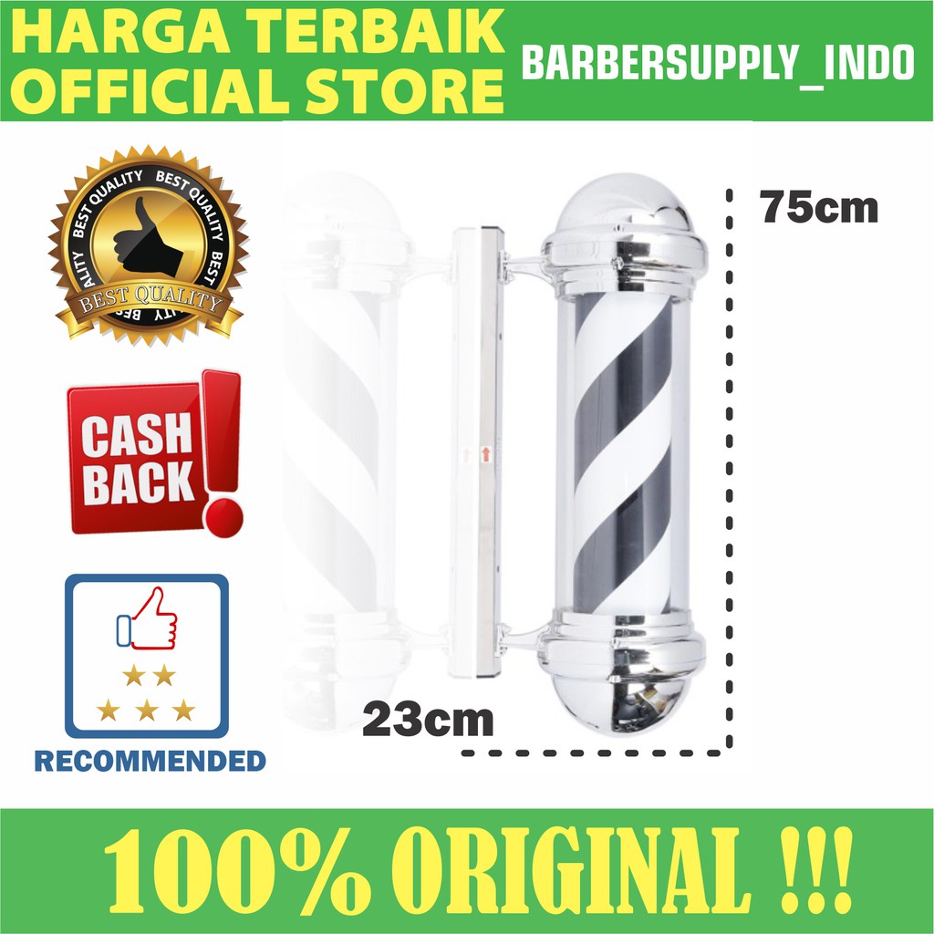 Barber pole Lampu Barbershop Barber Pole Premium 75CM