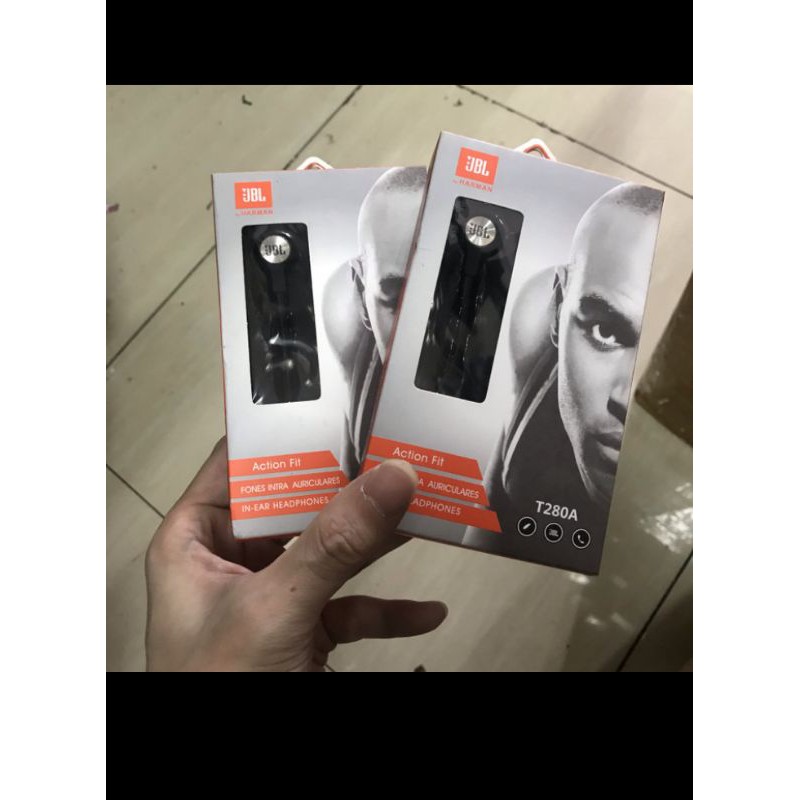 EARPHONE HEADSET JBL NGEBASS KABEL GEPENG WITH MICROPHONE