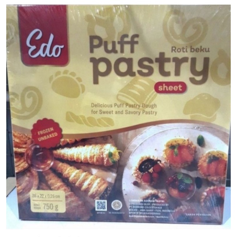 

EDO PUFF PASTRY 24CMX24CM ISI 4 LEMBAR 750GR, KHUSUS OJOL INSTANT KURIR