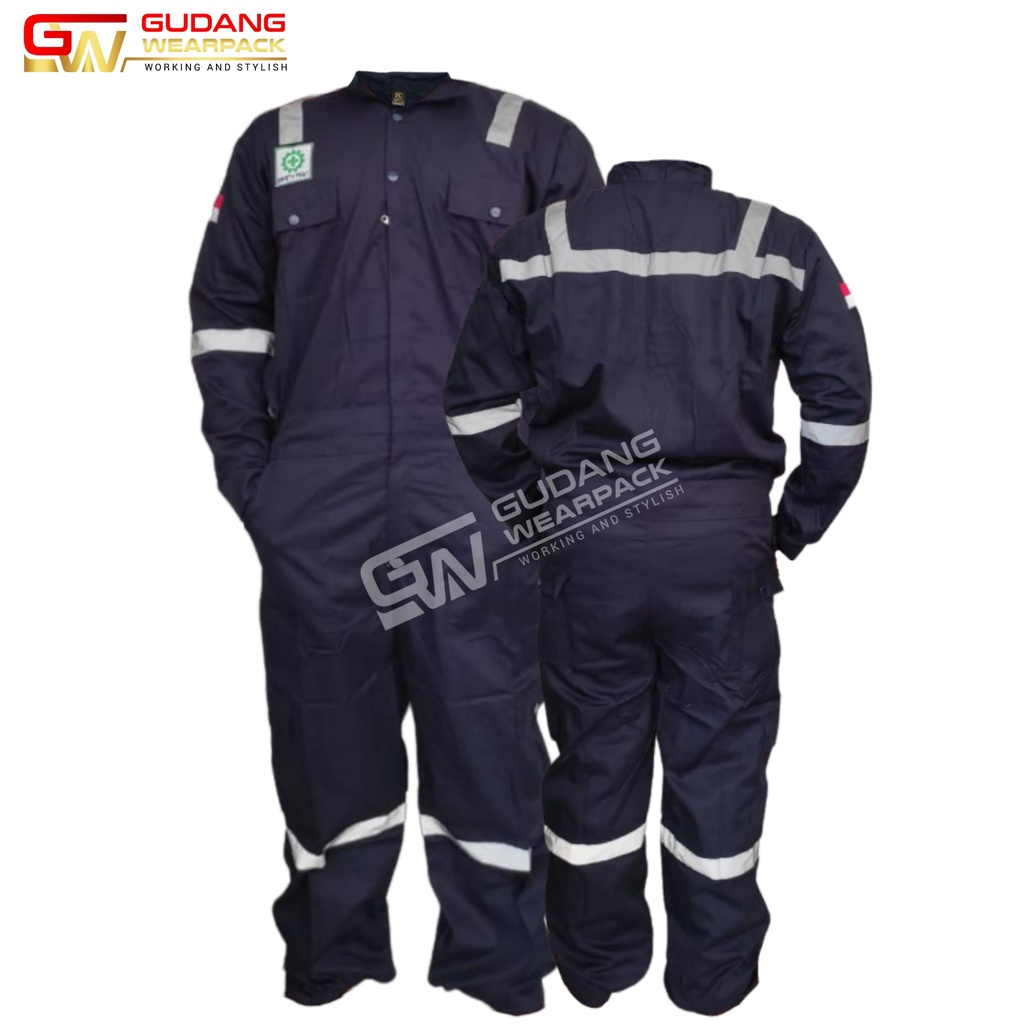 Gudang Wearpack - Pakaian Kerja Seragam Proyek Coverall - Terusan - One Piece Warna Dongker