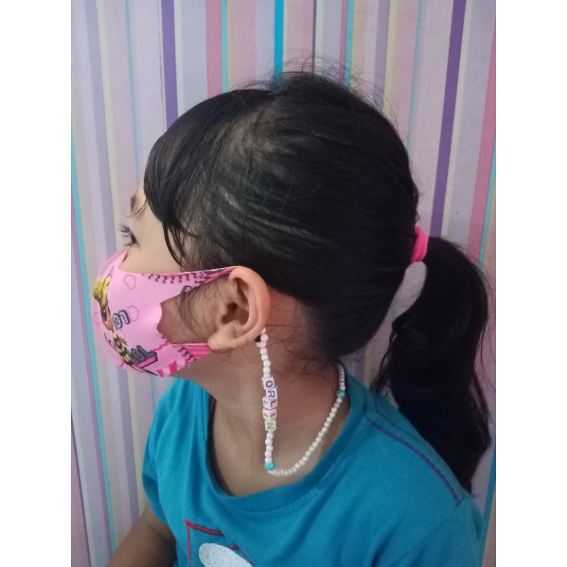 Strap Masker Custom Nama Anak Kalung masker anak nama tali masker anak nama