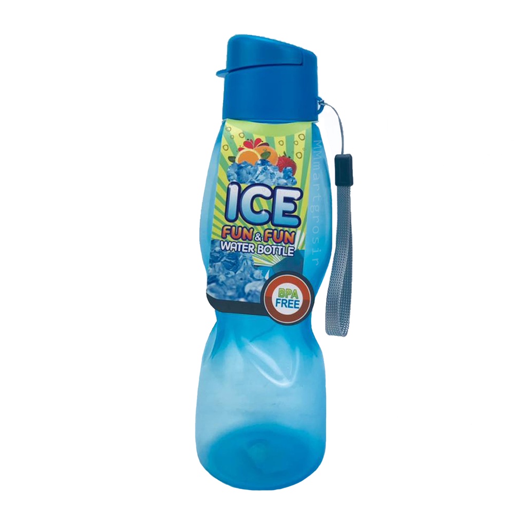 Ice Fun&amp;fun Water Bottle / Botol minum tutup topi / botol minum / Biru A02 / 800ml