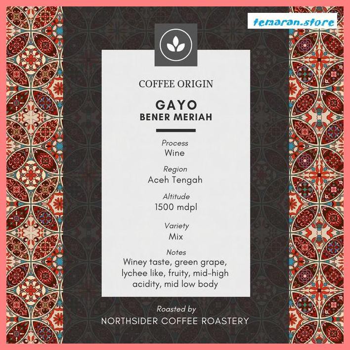 

Kopi- BIJI KOPI ARABIKA GAYO WINE NATURAL - 200GR NORTHSIDER COFFEE - BIJI KOPI -Biji-Kopi.
