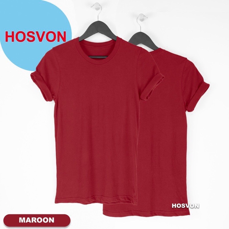 MAROON Cotton Combed 20s Lengan Pendek (PRIA &amp; WANITA)