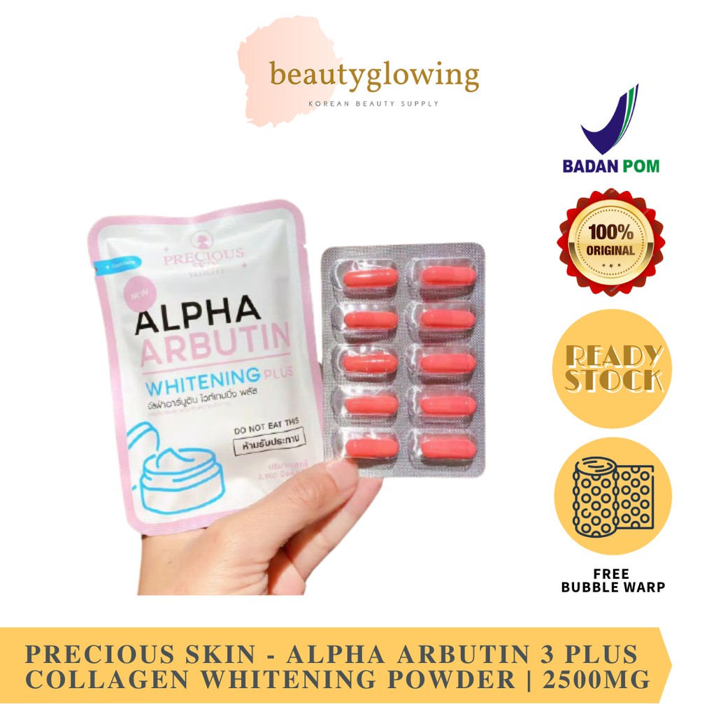 [BPOM[ PRECIOUS SKIN Alpha Arbutin Whitening 3 Plus / Powder Pemutih Badan  2500mg