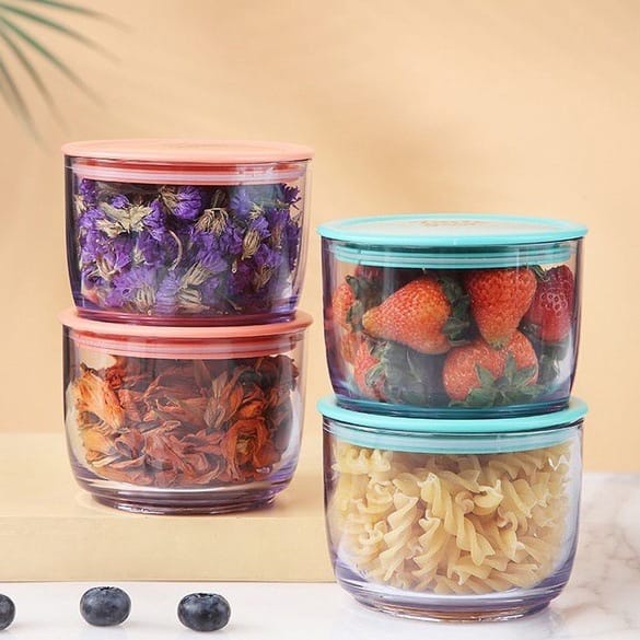 Toples Snack 330 ML / Food Storage Jar Tahan Panas 1 Set Isi 3 Pcs