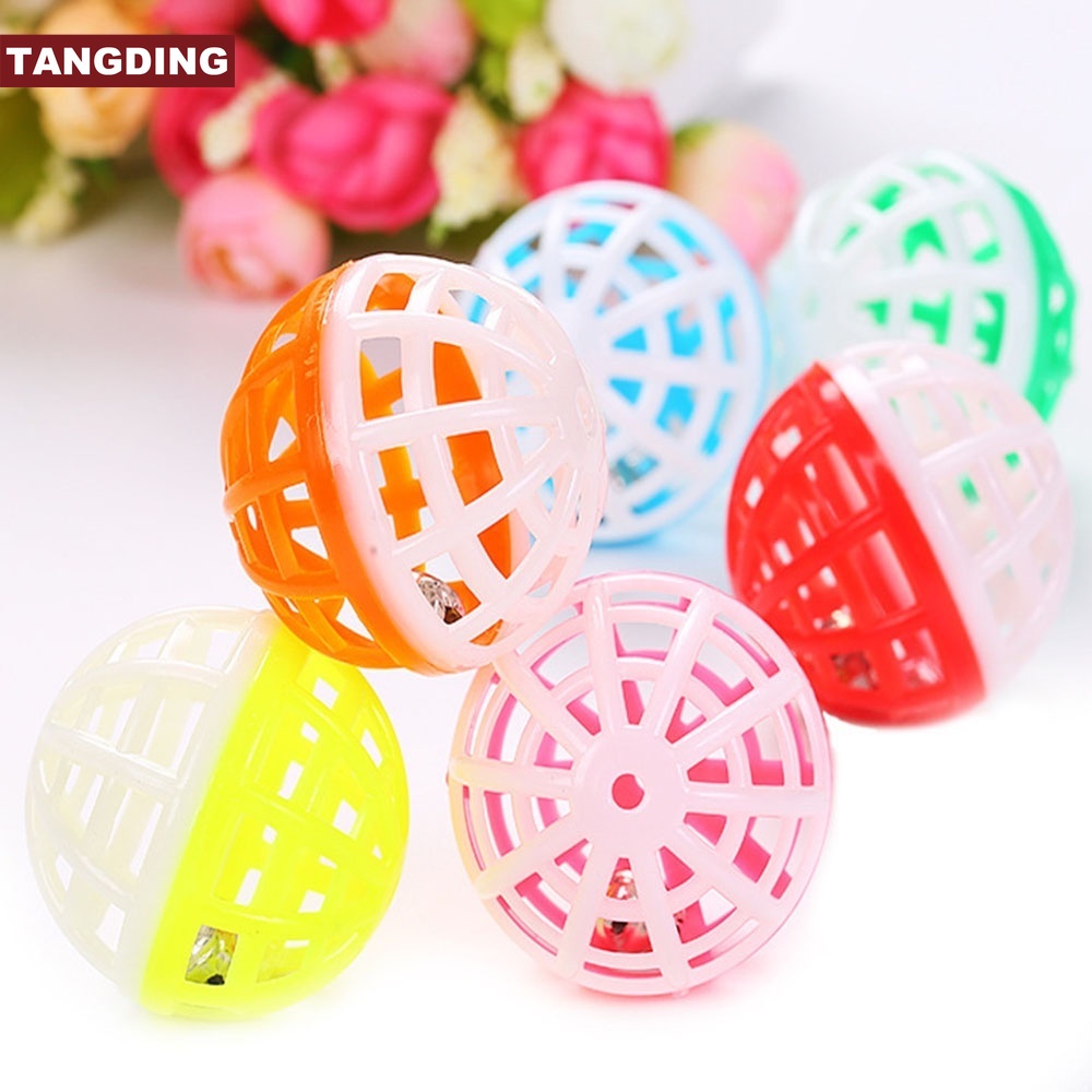 【COD Tangding】Pet Cat Toy Ball Plastic Ball Thin Ball Hollow Bell Ball 3.8cm