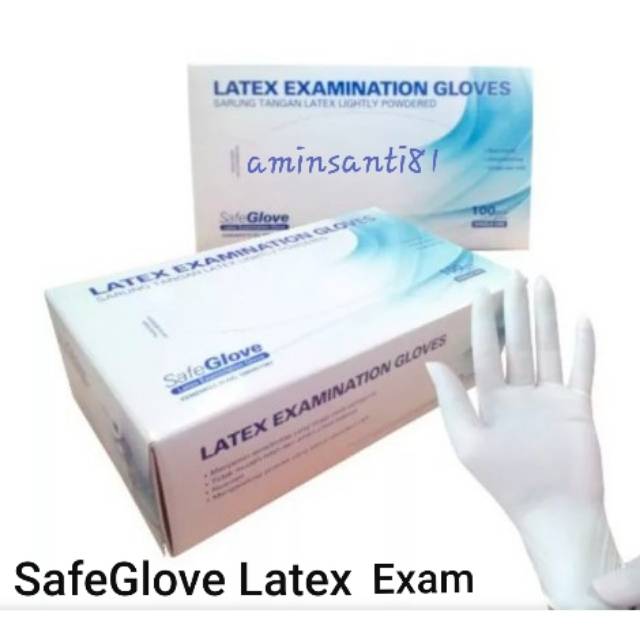SafeGlove Latex Onemed isi100pcs/Sarung Tangan LATEX GLOVES