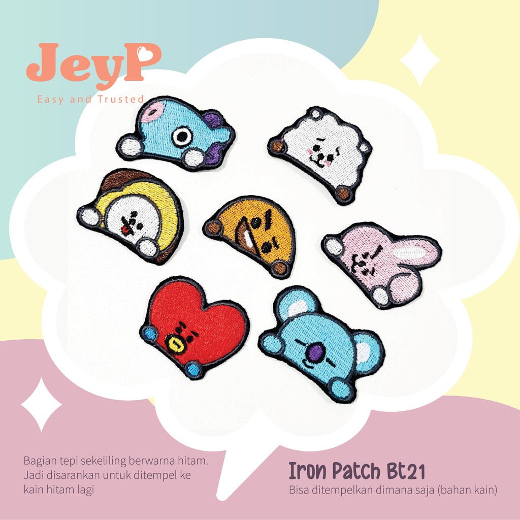 Iron Patch BT21 BTS Bordir