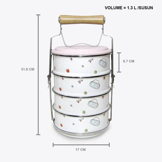 [[BISA COD]] CHEFINA Beauty In The Kitchen (BITK) Rantang Susun diameter 16 cm FREE ONGKIR Kode 384