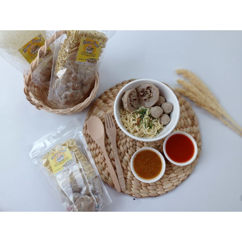 

baso/bakso sapi isi daging cincang/ paket komplit