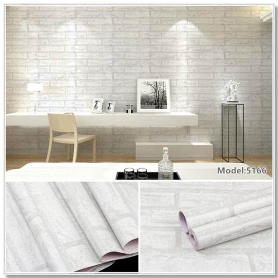 Center Sale_Walpaper Sticker Dinding kamar anti air Murah Dan Terbaik Motif Bata List Abu