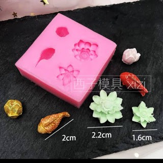 Cetakan Silikon Puding Coklat Ikan Bunga Lotus mini