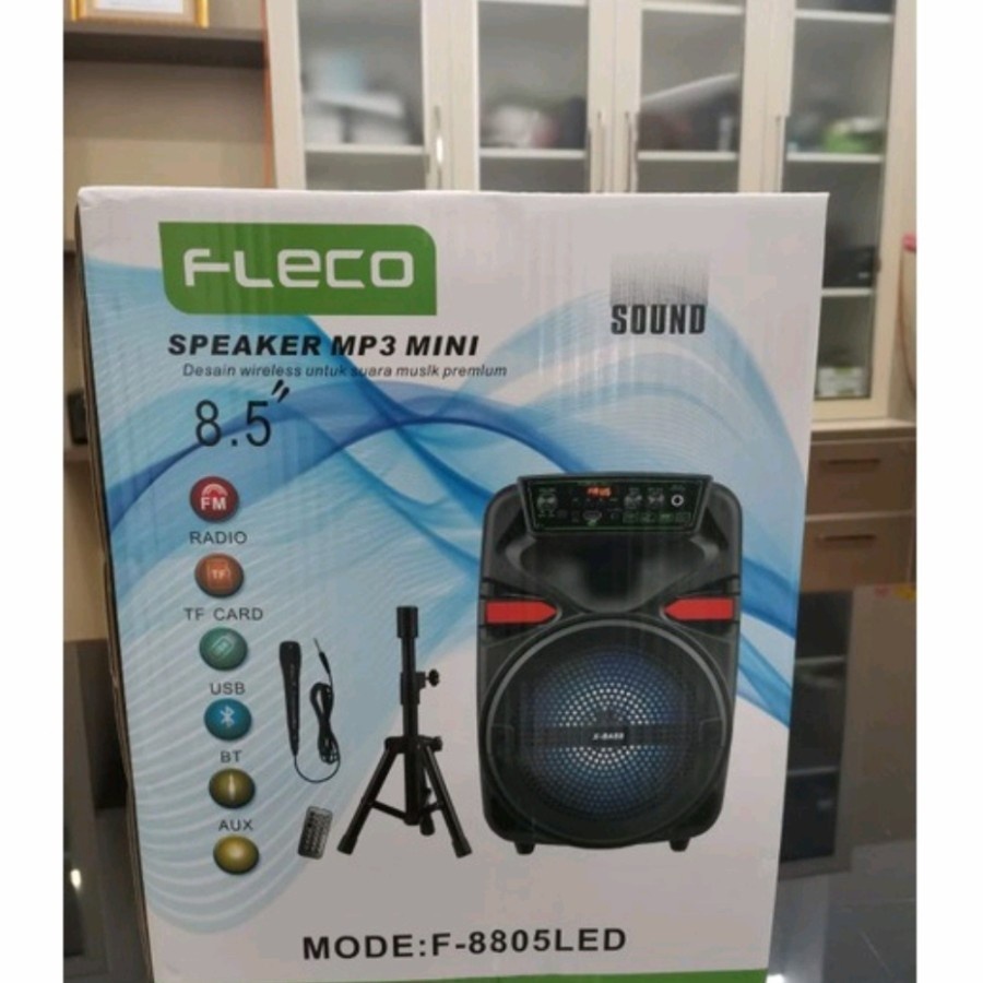 *COD* SPEAKER BLUETOOTH KARAOKE 8,5 INCH FLECO F - 8805,8806,8807 FREE MIC DAN STAND