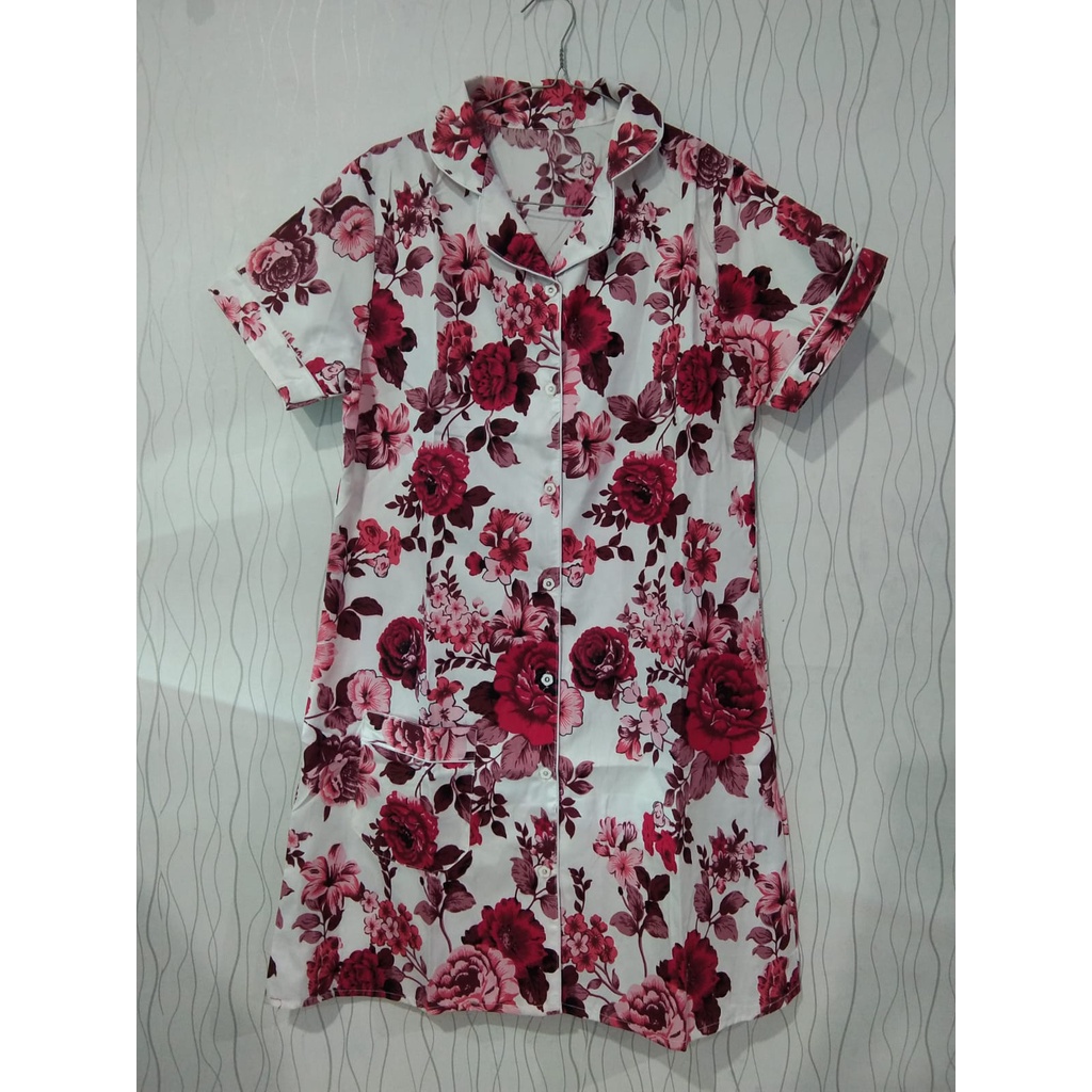 Baju Tidur Piyama Daster flower Fit To XL baju piyama terlaris