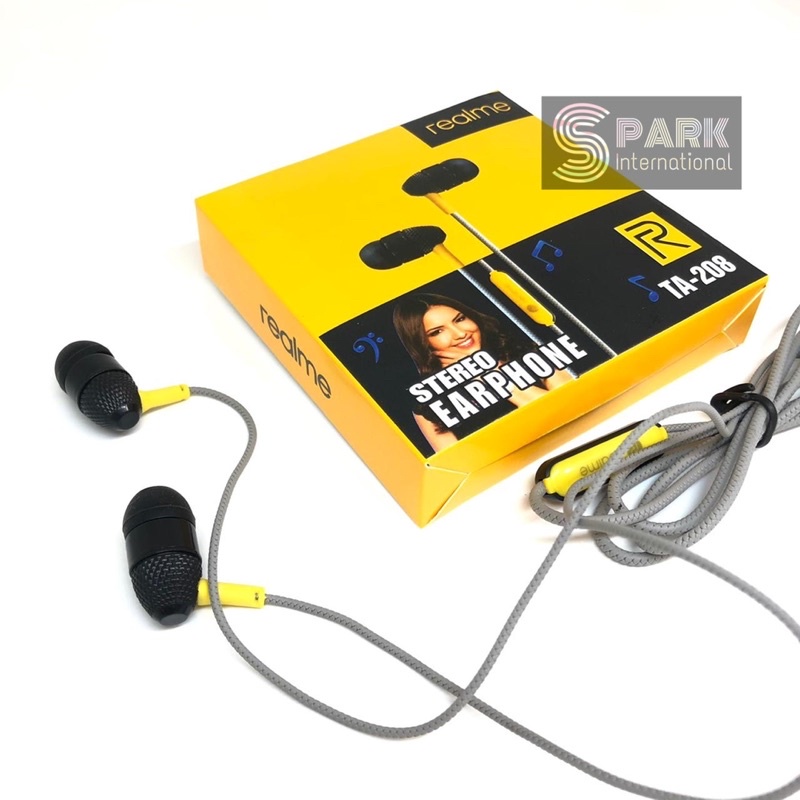 HANDSFREE EARPHONE REALME TA-208 STEREO SUPERBASS PACKING DUS