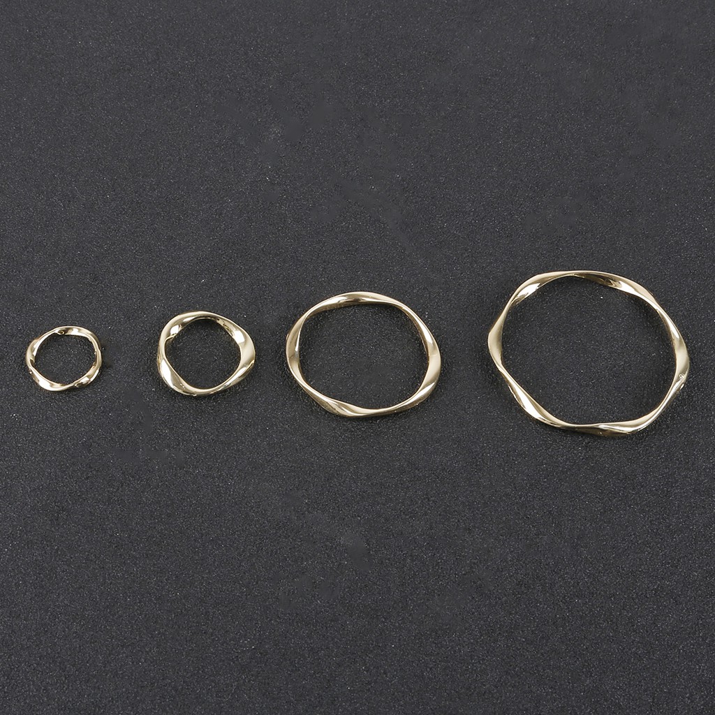 4pcs 17 / 20 / 32 / 42 mm Konektor Anting / Cincin Bentuk Lingkaran Warna Emas Untuk Aksesoris Perhiasan